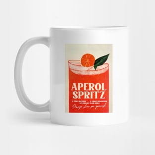 Retro Aperol Spritz Poster Big Big Glass Homebar, Kitchen Bar Prints, Vintage Drinks, Recipe, Wall Art Mug